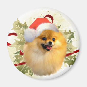 Pomeranian Christmas Magnet