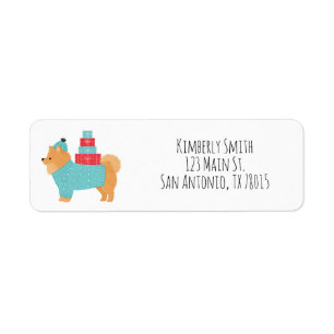 Pomeranian Christmas Return Address 