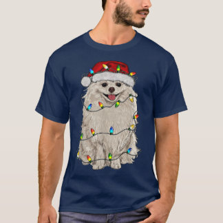 Pomeranian Christmas Tree Light Pajama Dog Lover X T-Shirt