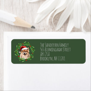 Pomeranian Christmas Watercolor Chien Retour Adres