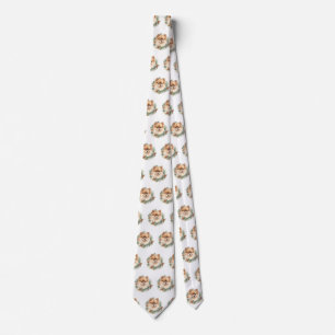 Pomeranian Christmas Wreath Festive Pup Tie