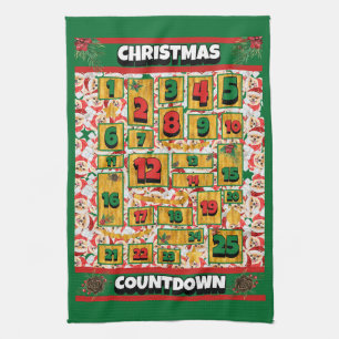 Pomeranian Countdown Christmas Advent Calendar Dog Kitchen Towel