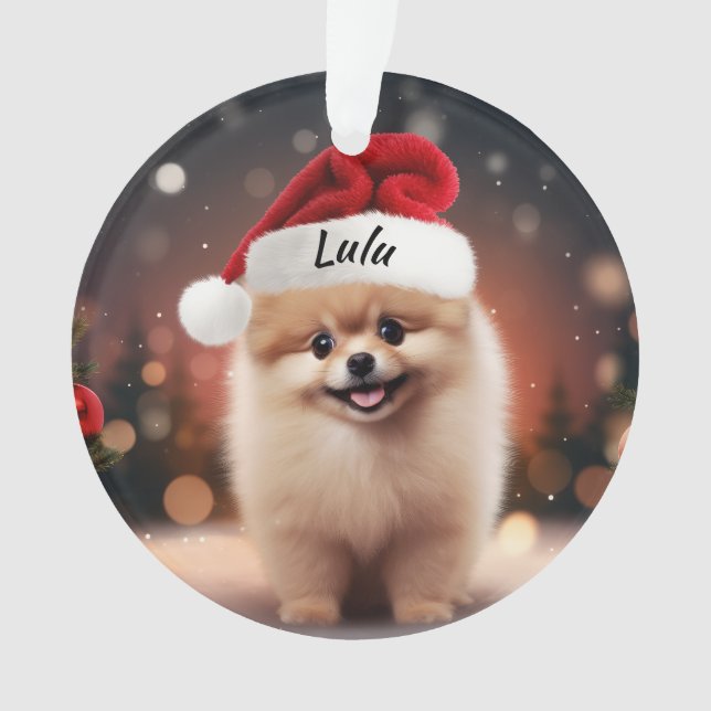 Pomeranian Custom Christmas Ornament (Front)