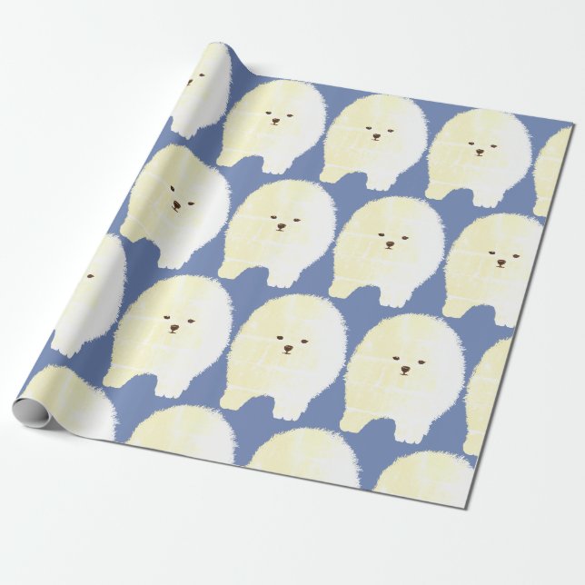 Pomeranian, Cute Flufft Dog  Wrapping Paper (Unrolled)