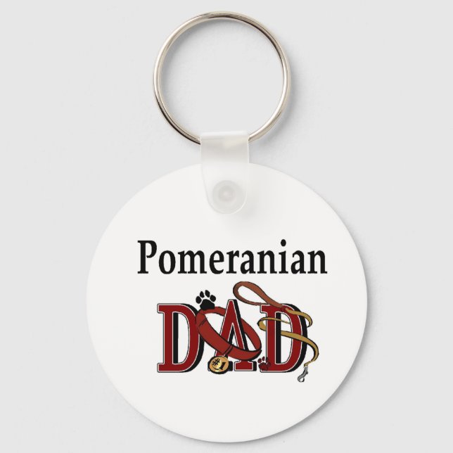 Pomeranian Dad Gifts Keychain (Front)