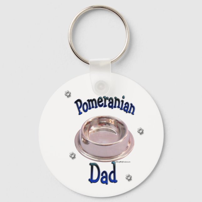 Pomeranian Dad Keychain (Front)