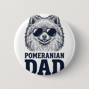 Pomeranian Dad Vintage Engraving Dog Lover Design_ 2 Inch Round Button