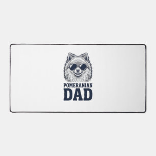 Pomeranian Dad Vintage Engraving Dog Lover Design_ Desk Mat