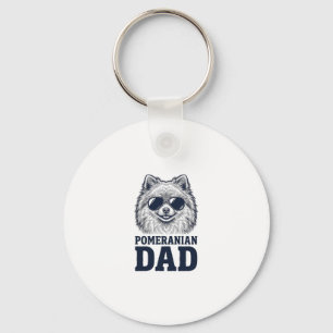 Pomeranian Dad Vintage Engraving Dog Lover Design_ Keychain