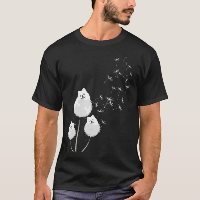 Pomeranian Dandelion Flower Pomeranian Costume T-Shirt (Front)
