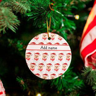 Pomeranian Dog Breed Christmas Stars Ceramic Ornament