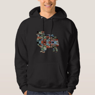 Pomeranian Dog Breed Silhouette Geometric Pattern  Hoodie