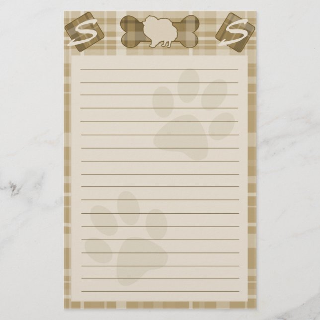 Pomeranian Dog Breed Stationery (Front)