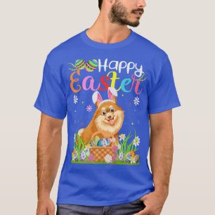 Pomeranian Dog Bunny Egg Hunt Funny Pomeranian Hap T-Shirt