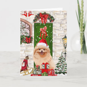Pomeranian Dog Christmas Card