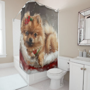 Pomeranian Dog Christmas Festive