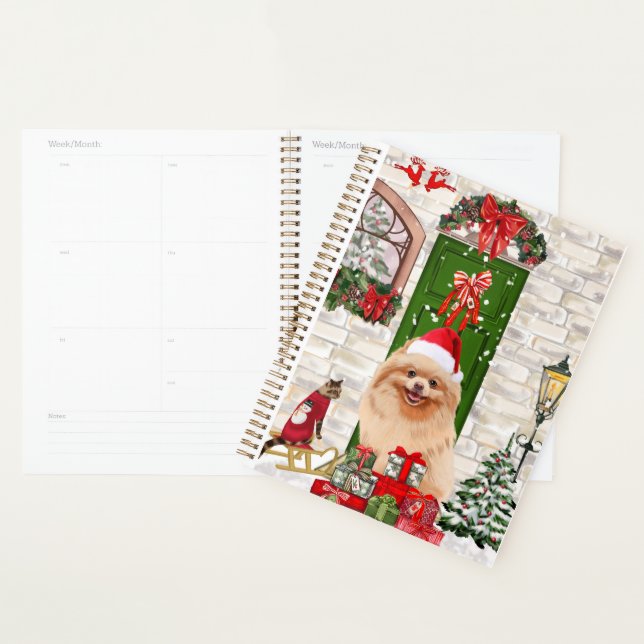 Pomeranian Dog Christmas   Planner (Display)