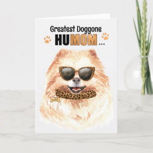 Pomeranian Dog Greatest HuMOM Mother's Day Holiday Card