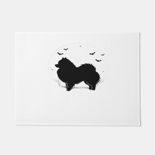 Pomeranian Dog – Halloween Moon Silhouette Classic Doormat (Front)
