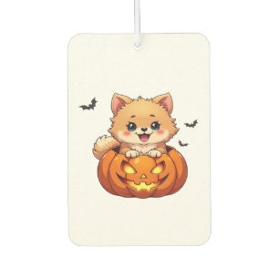 Pomeranian dog Happy Halloween pumpkin Classic T-S Air Freshener