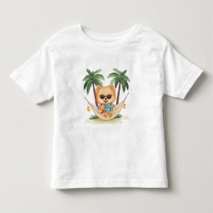Pomeranian Dog In A Hammock Hawaiian Shirt
