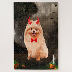 Pomeranian Dog in Halloween Costume Jigsaw Puzzle
