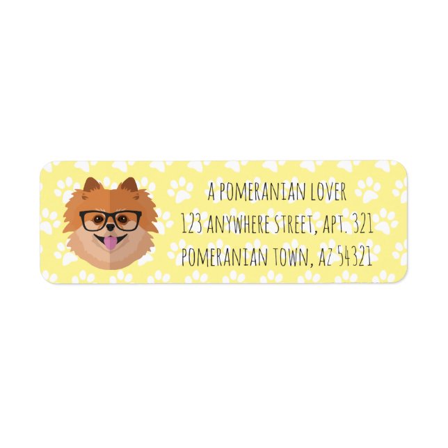 Pomeranian Dog In Nerd Glasses | POMER-BRAINY-AN (Front)