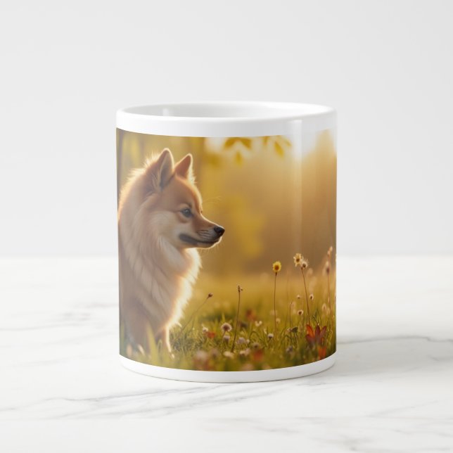 Pomeranian Dog Large Coffee Mug (Front)