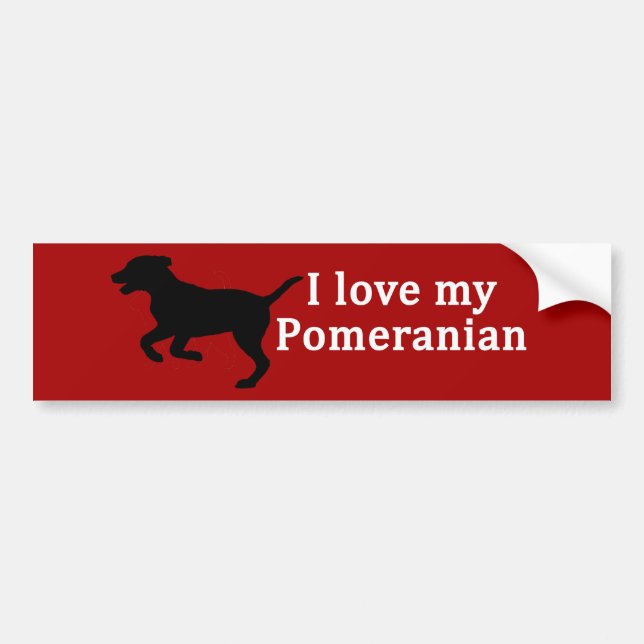 Pomeranian Dog Love Bumper Sticker (Front)