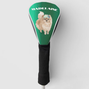 Pomeranian Dog Lover Green Personal  Golf Head Cover