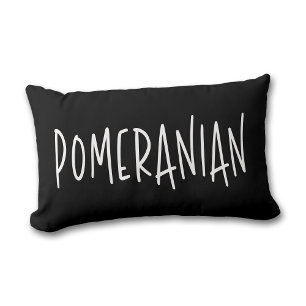 Pomeranian Dog Lover & Owner Chic Black & White Lumbar Pillow