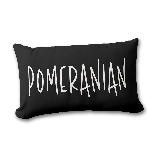 Pomeranian Dog Lover & Owner Chic Black & White Lumbar Pillow (Pomeranian Dog Lover & Owner Chic Black & White Lumbar Pillow)