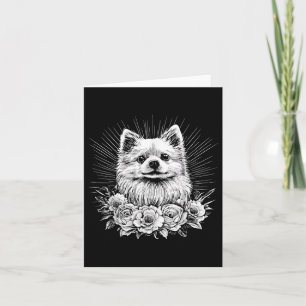 Pomeranian Dog Lover Retro Style Tattoo _1 Card