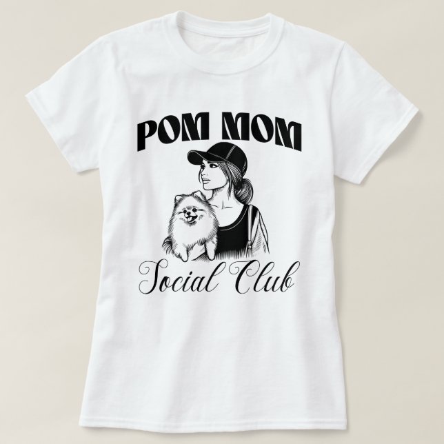 Pomeranian Dog Mom Social Club Women T-Shirt (Design Front)