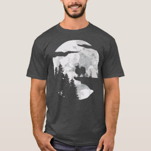 Pomeranian Dog Owner Full Moon At NightPet Owner T T-Shirt