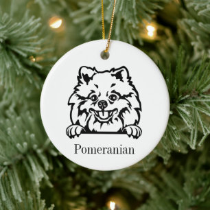 Pomeranian dog Personalized Pet Ornament, Cu Ceram Ceramic Ornament