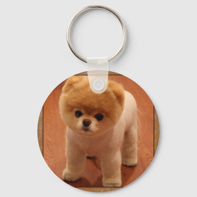 Pomeranian Dog Pet Puppy Small Adorable baby Keychain (Front)