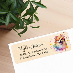 Pomeranian Dog Return Address Label