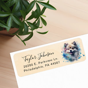 Pomeranian Dog Return Address Label