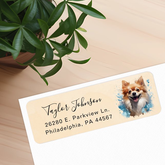 Pomeranian Dog Return Address Label (Creator Uploaded)