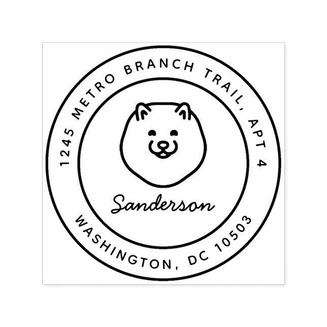 Pomeranian Dog Return Address Stamp Self-Inking (Design)
