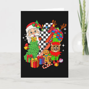 Pomeranian Dog Santa Claus Christmas Card