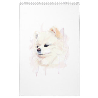 Pomeranian Dog Watercolor Painting Cute Calendar