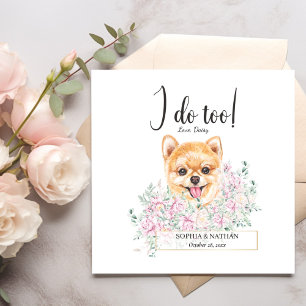 Pomeranian Dog Wedding Cocktail Napkins