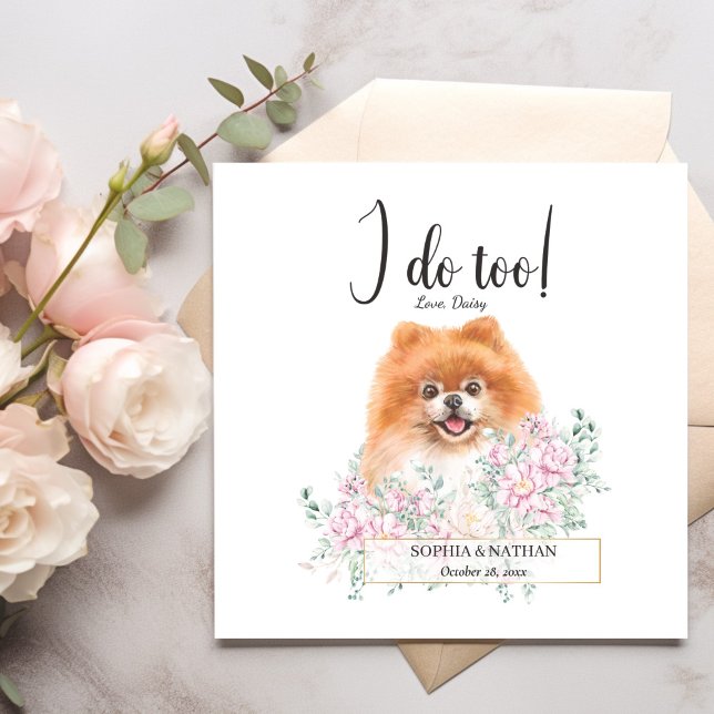 Pomeranian Dog Wedding Cocktail Napkins (Creator Uploaded)