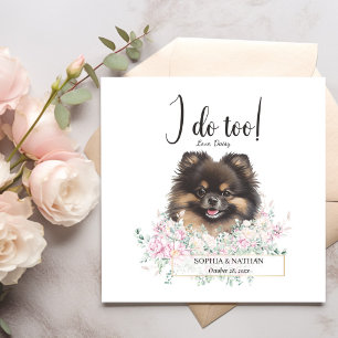 Pomeranian Dog Wedding Cocktail Napkins