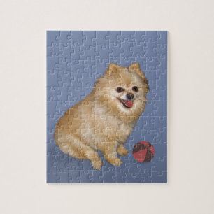 Pomeranian Dog with Ball Jigsaw Puzzle