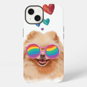 Pomeranian Dog with Hearts Valentine's Day  iPhone 13 Case