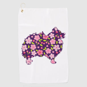 Pomeranian Dogs Flower Pattern Pomeranians Lover Golf Towel