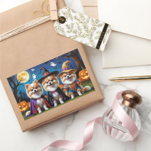 Pomeranian Dogs Pumpkin Halloween Funny  Sticker